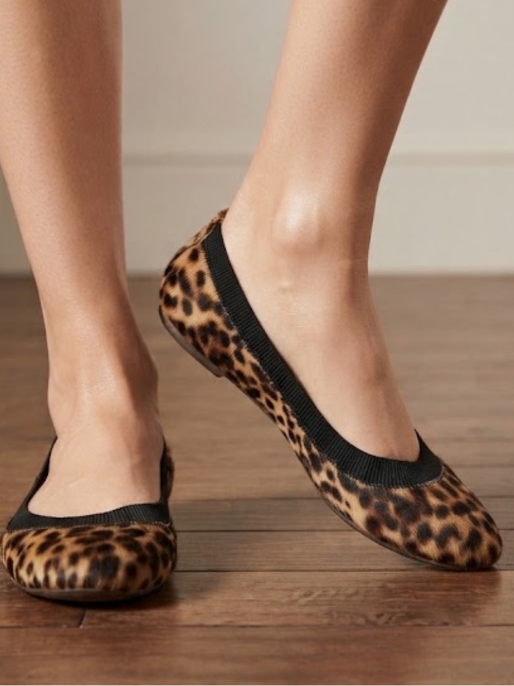 Boden Hettie Flexi Brown Leopard Print Calf Hair Slip-On Ballerina Flats 37/6.5